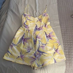 Forever 21 yellow floral medium romper , wore it once